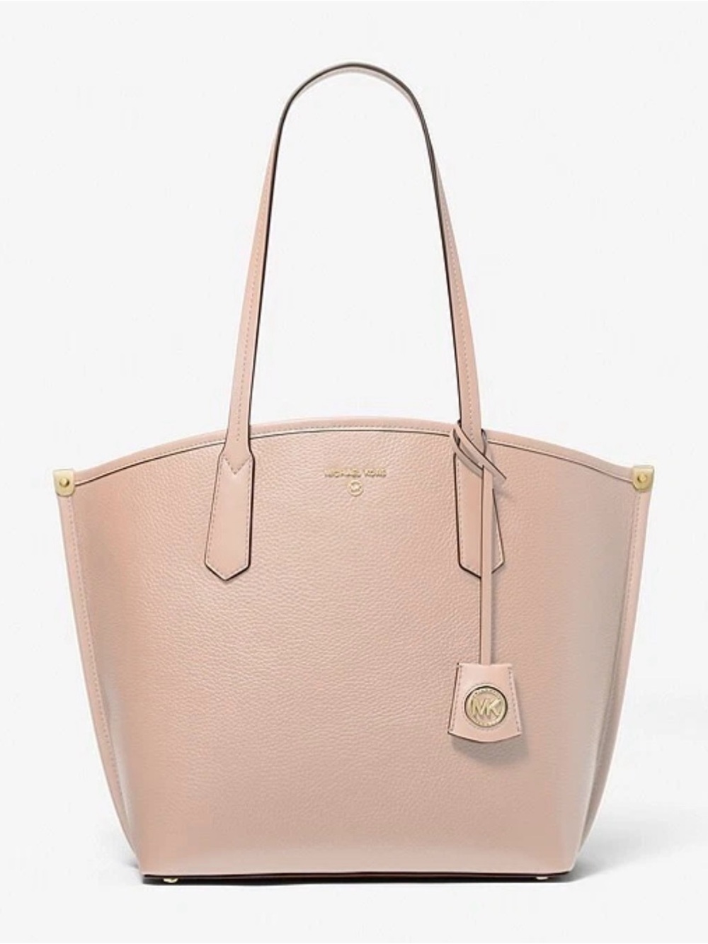 MICHAEL KORS Jane Large Pebbled Leather Tote Bag SOFT PINK